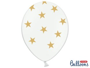 Baloni 30 cm Stars Pastel, balti, 50 gab. цена и информация | Шарики | 220.lv