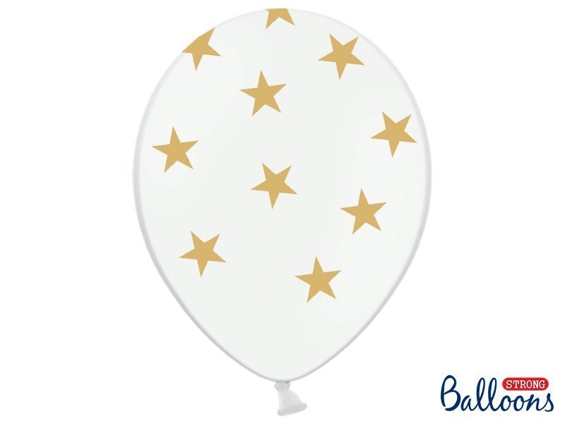 Baloni 30 cm Stars Pastel, balti, 50 gab. cena un informācija | Baloni | 220.lv