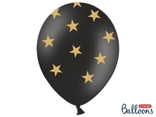 Baloni 30 cm Stars Pastel, melni, 6 gab. цена и информация | Шарики | 220.lv