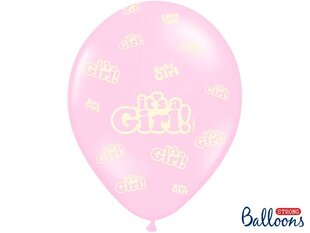 Baloni 30 cm It's a Girl Pastel Baby, rozā, 6 gab. cena un informācija | Baloni | 220.lv