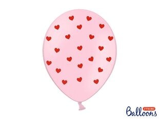 Baloni 30 cm Hearts Pastel Baby, rozā, 50 gab. cena un informācija | Baloni | 220.lv