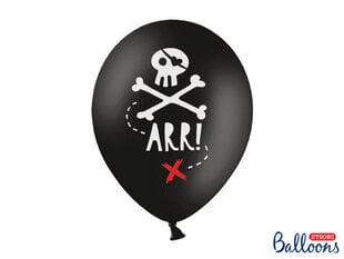 Baloni 30 cm Pirates Party Pastel, melni, 50 gab. cena un informācija | Baloni | 220.lv
