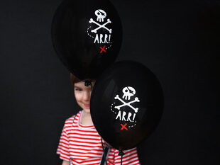 Baloni 30 cm Pirates Party Pastel, melni, 6 gab. цена и информация | Шары | 220.lv