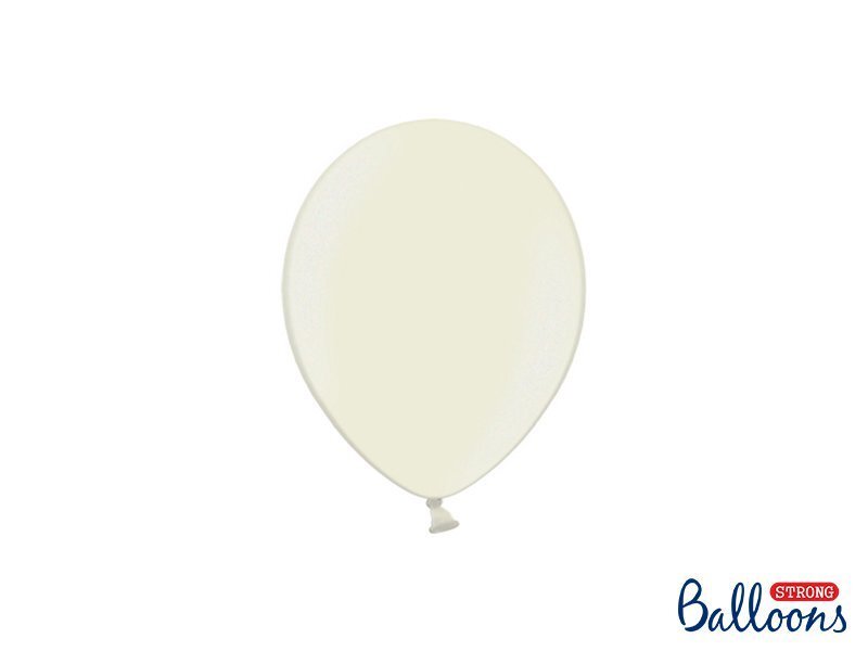Izturīgi baloni 12 cm Metallic, krēmkrāsas, 100 gab. cena un informācija | Baloni | 220.lv