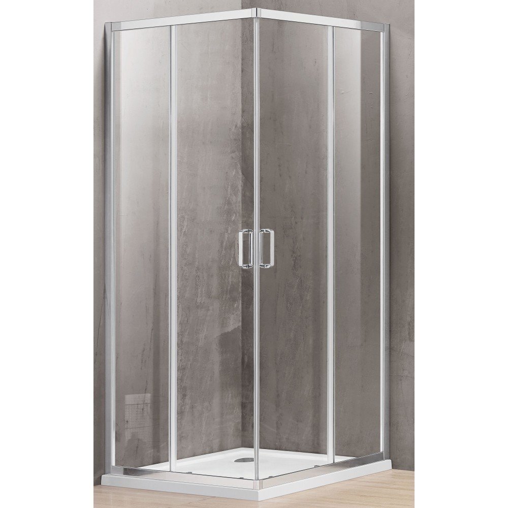 Četrstūraina dušas kabīne A1142 90x90 caurspīdīga, bez paliktņa (tikai stikls) цена и информация | Dušas kabīnes | 220.lv