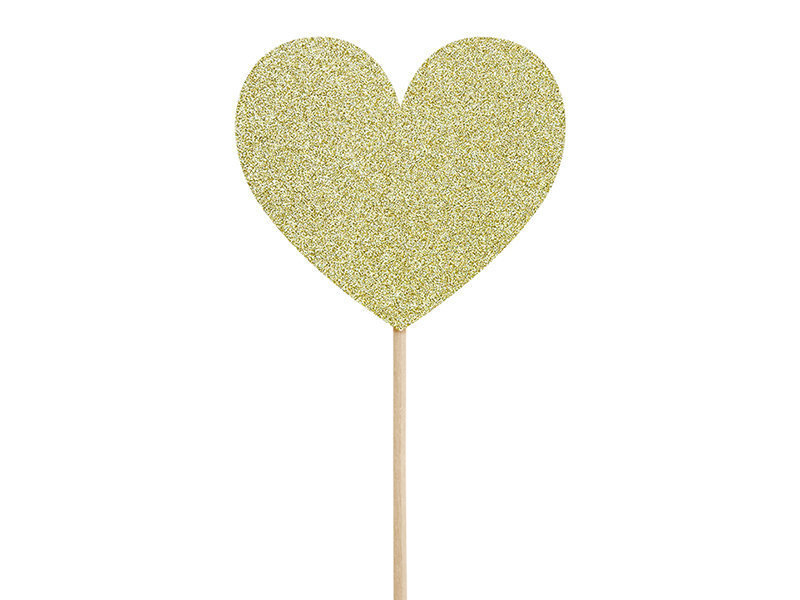 Irbulīši- dekorācijas Sweet Love Hearts gold, 11cm (1 iepak./6gab.) цена и информация | Vienreizējie trauki | 220.lv