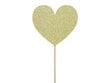 Irbulīši- dekorācijas Sweet Love Hearts gold, 11cm (1 iepak./6gab.) cena un informācija | Vienreizējie trauki | 220.lv