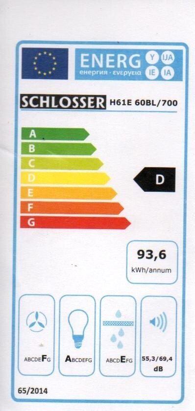 Schlosser H 61E 60bl/700 cena un informācija | Tvaika nosūcēji | 220.lv