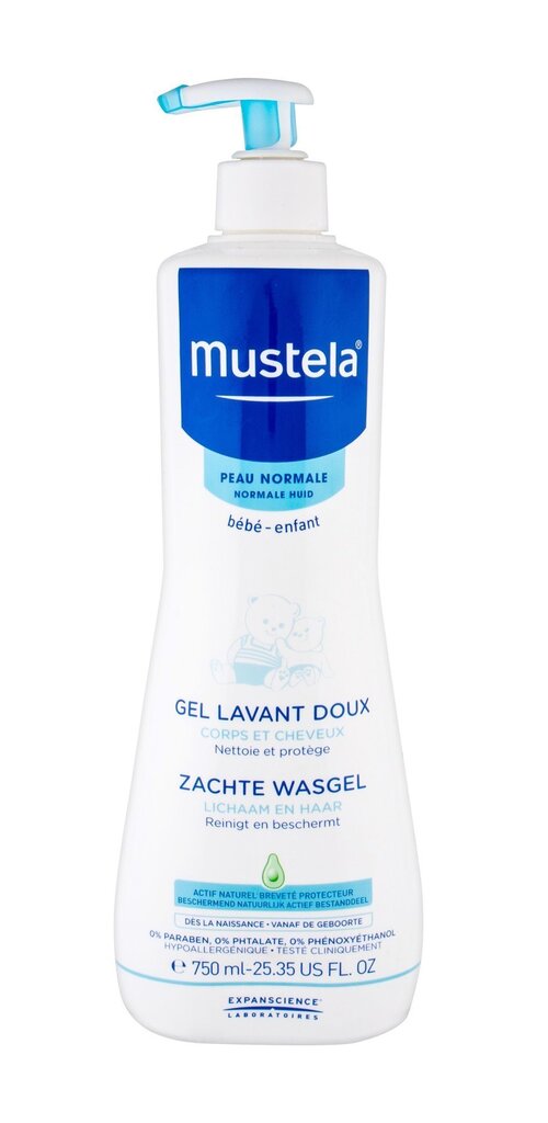 Attīroša želeja Mustela Delicate Cleansing mazuļiem 750 ml цена и информация | Bērnu kosmētika, līdzekļi jaunajām māmiņām | 220.lv