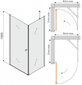 Dušas kabīne Mexen Pretoria Grey 80x70,80,90,100,110,120 cm цена и информация | Dušas kabīnes | 220.lv