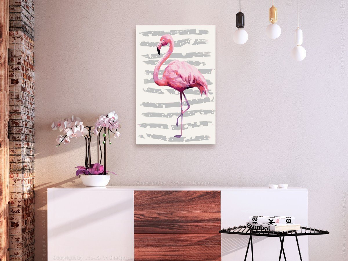 Gleznošana pēc cipariem Skaists flamingo 40x60 cm cena un informācija | Gleznas pēc numuriem | 220.lv