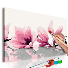 Dari pats - attēls uz audekla - Magnolija (balts fons) 60x40 cm cena un informācija | Gleznas pēc numuriem | 220.lv