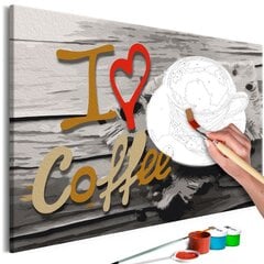 Картина по номерам Я люблю кофе 40х60 см цена и информация | Живопись по номерам | 220.lv