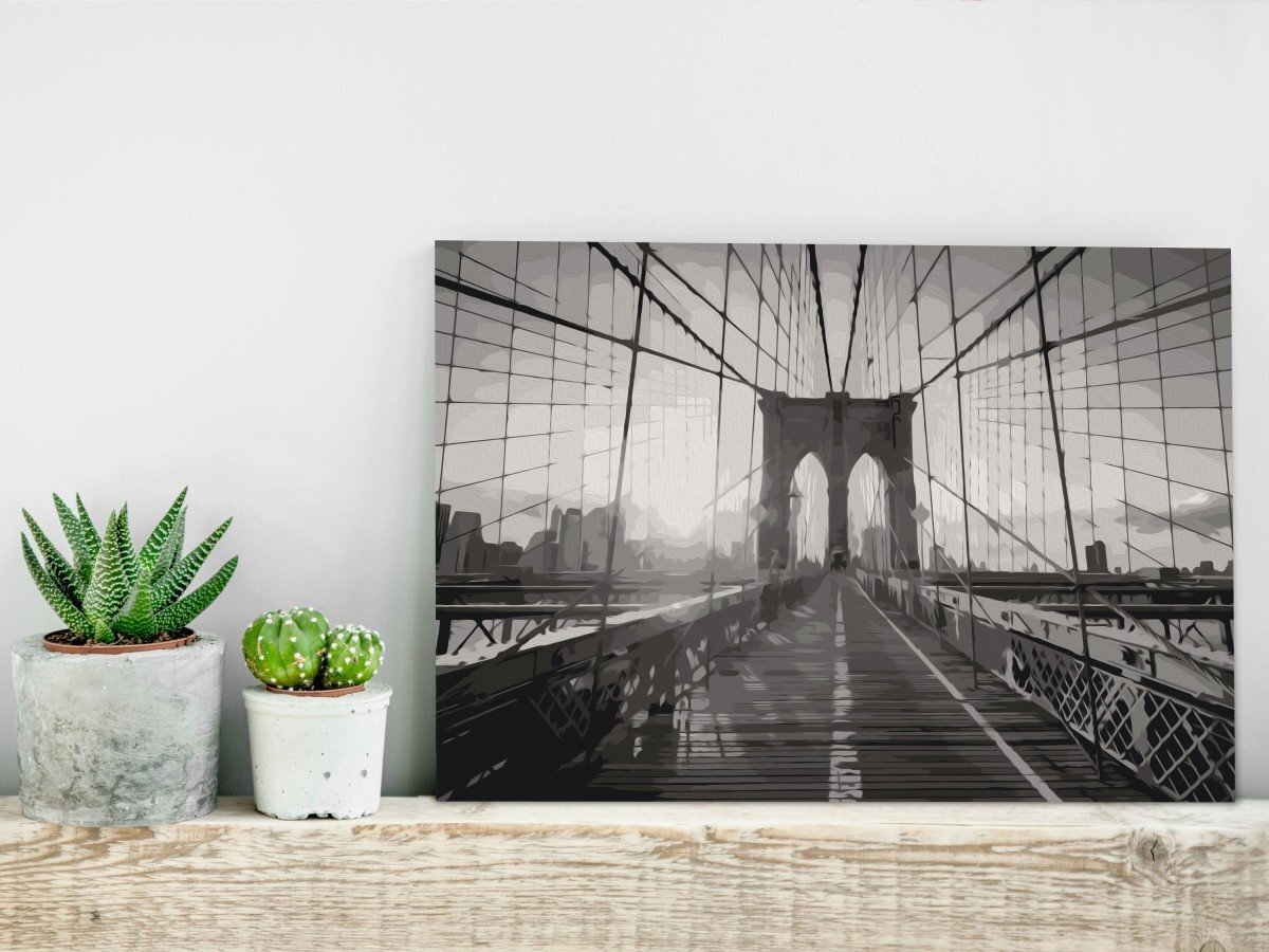 Gleznošana pēc cipariem Ņujorkas tilts 60x40 cm cena un informācija | Gleznas pēc numuriem | 220.lv