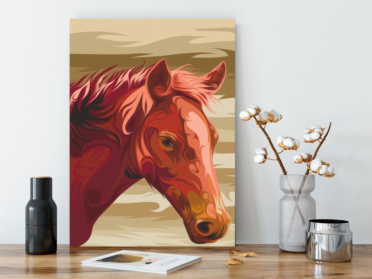 Gleznošana pēc cipariem Brūns zirgs 40x60 cm cena un informācija | Gleznas pēc numuriem | 220.lv