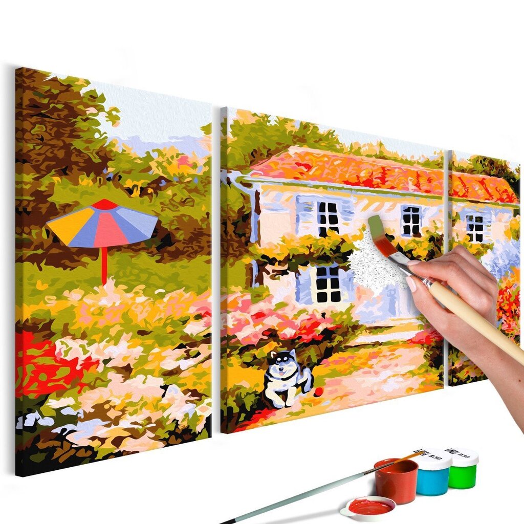 Gleznošana pēc cipariem Lauku māja 80x50 cm cena un informācija | Gleznas pēc numuriem | 220.lv
