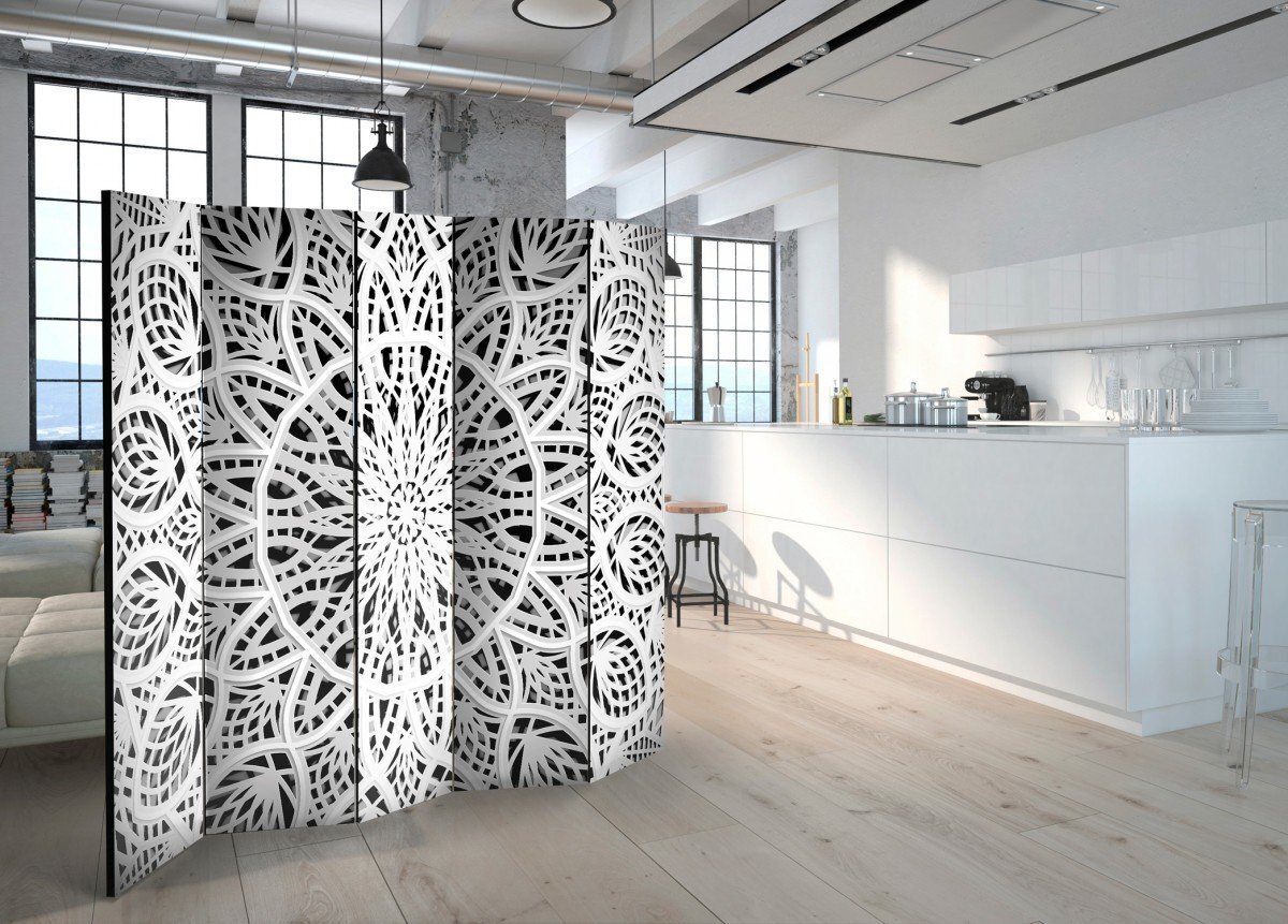 Starpsiena - White Mandala II [Room Dividers] cena un informācija | Aizslietņi | 220.lv