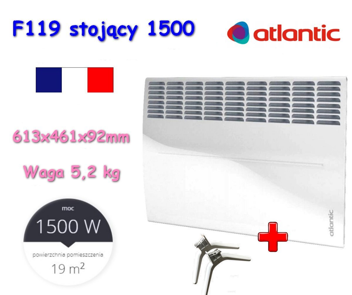 Elektriskais konvektors Atlantic F119 Design 1500W PLUG cena un informācija | Sildītāji | 220.lv