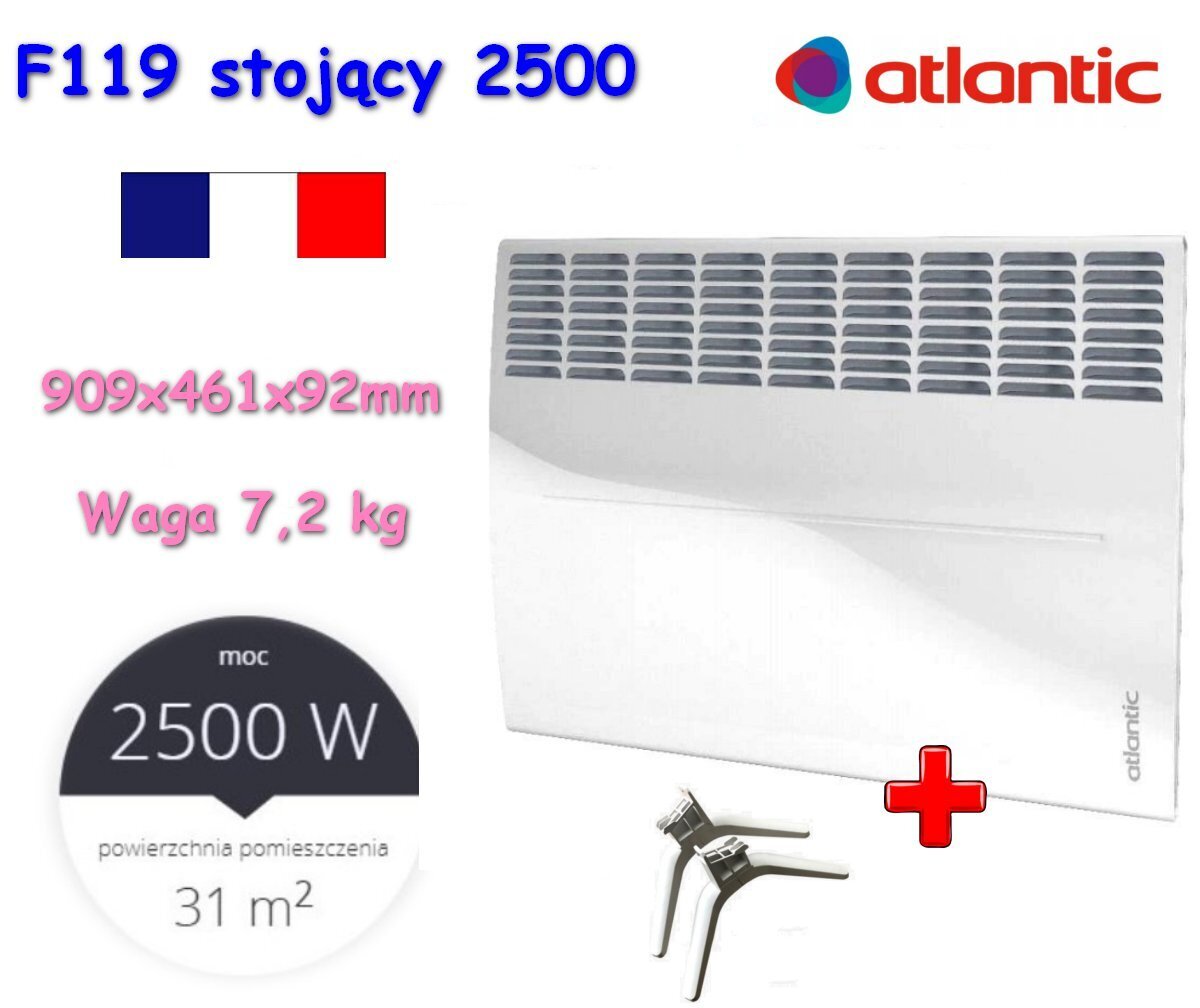 Elektriskais konvektors Atlantic F119 Design 2500W PLUG cena un informācija | Sildītāji | 220.lv