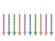 PartyDeco kūkas sveces ar svečturiem, svītrainām, 10 gab, 6 cm цена и информация | Svētku dekorācijas | 220.lv