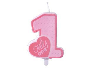 Dzimšanas dienas svece Only One light, rozā, 8 cm, 1 gab. cena un informācija | Svētku dekorācijas | 220.lv