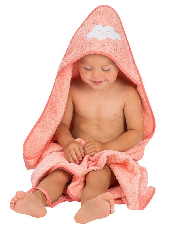 Cleva Mama baby dvielis Splash N Wrap Coral 2922 cena un informācija | Mazuļa mazgāšana | 220.lv