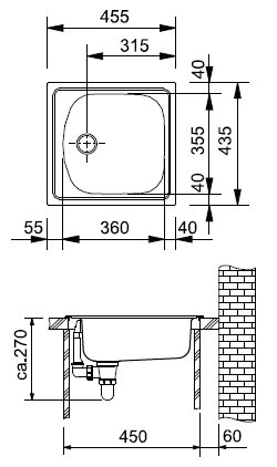 Virtuves izlietne FRANKE ETN610i, 45,5 x 43,5 cm, matēta цена и информация | Virtuves izlietnes | 220.lv