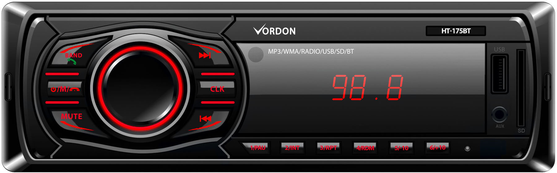 Vordon HT-175 BT stereo iekārta ar Bluetooth cena un informācija | Auto magnetolas, multimedija | 220.lv