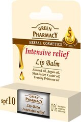 Смягчающий бальзам для губ Elfa Pharm Green Pharmacy Intensive Relief SPF10 3,6 г цена и информация | Помады, бальзамы, блеск для губ | 220.lv