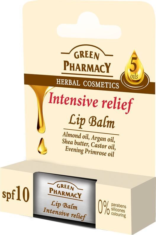 Mīkstinošs lūpu balzams Elfa Pharm Green Pharmacy Intensive Relief SPF10 3,6 g cena un informācija | Lūpu krāsas, balzāmi, spīdumi, vazelīns | 220.lv