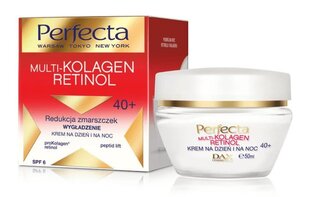 Дневной и ночной крем для лица от морщин Perfecta Multi-Kolagen Retinol 40+ SPF6 50 мл цена и информация | Наносите на чистую кожу лица. Подержите около 10-15 минут и смойте водой. | 220.lv