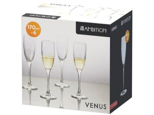 Ambition šampānieša glāzes Venus, 170 ml, 6 gab. cena un informācija | Glāzes, krūzes, karafes | 220.lv
