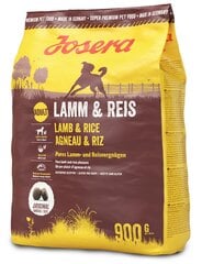 Josera atšķirīgas aktivitātes suņiem Lamb & Rice, 900 g cena un informācija | Sausā barība suņiem | 220.lv