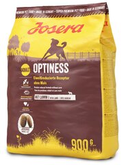 Josera без зерна, с уменьшенным количеством белка Optiness, 900 г цена и информация | Сухой корм для собак | 220.lv