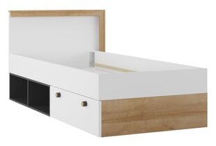 Gulta Szynaka Meble Riva 50, 90x200 cm, ozolkoka/baltā krāsā cena un informācija | Bērnu gultas | 220.lv