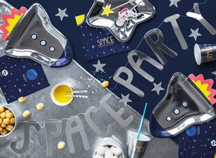 Гирлянда Space Party Silver, 13x96 см, 1 шт цена и информация | Праздничные декорации | 220.lv