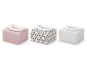 Dāvanu kastīte Sweets, 6x5,5x4 cm, 1 kaste/30 iepakojumi (1 iepakojums/6 gab.) cena un informācija | Vienreizējie trauki | 220.lv