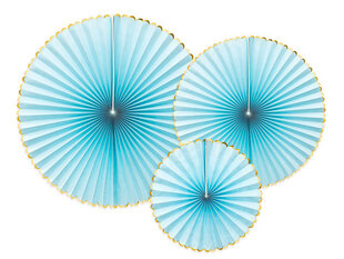 Бумажные подвесные украшения-веера Yummy, синие,1 упак/3 шт цена и информация | Праздничные декорации | 220.lv