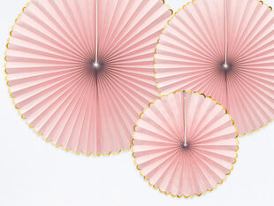 Papīra piekarāmie dekori - vēdekļi Yummy, rozā,1 iepak./3 gab. cena un informācija | Svētku dekorācijas | 220.lv