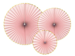 Бумажные подвесные украшения-веера Yummy, розовые, 1 упак/3 шт цена и информация | Праздничные декорации | 220.lv