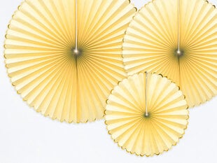 Бумажные подвесные украшения-веера Yummy, желтые, 1 упак/3 шт цена и информация | Праздничные декорации | 220.lv