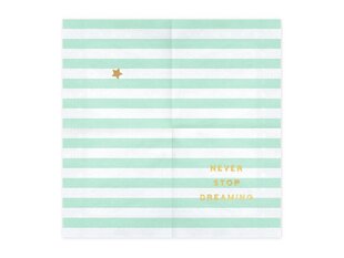 Бумажные салфетки Yummy "Never stop dreaming", цвета мяты, 33х33 см, 1 упаковка/20 штук цена и информация | Праздничная одноразовая посуда | 220.lv