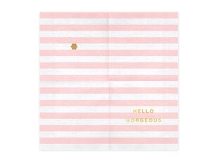 Бумажные салфетки Yummy "Hello Gorgeous", розовые, 33х33 см, 1 упаковка/20 штук цена и информация | Праздничная одноразовая посуда | 220.lv