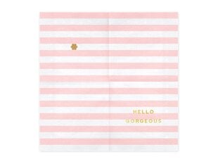 Бумажные салфетки Yummy "Hello Gorgeous", розовые, 33х33 см, 1 коробка/12 упаковок (1 упаковка/20 штук) цена и информация | Праздничная одноразовая посуда | 220.lv
