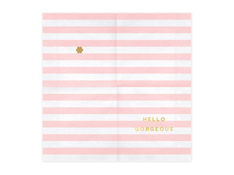 Papīra salvetes Yummy "Hello Gorgeous", rozā, 33x33 cm, 1 kaste / 12 iepakojumi (1 iepakojums / 20 gab.) цена и информация | Vienreizējie trauki | 220.lv