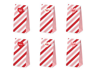 Бумажные пакеты для лакомств Sweet Love, 8x18x6 см, 1 упаковка/6 штук цена и информация | Праздничная одноразовая посуда | 220.lv
