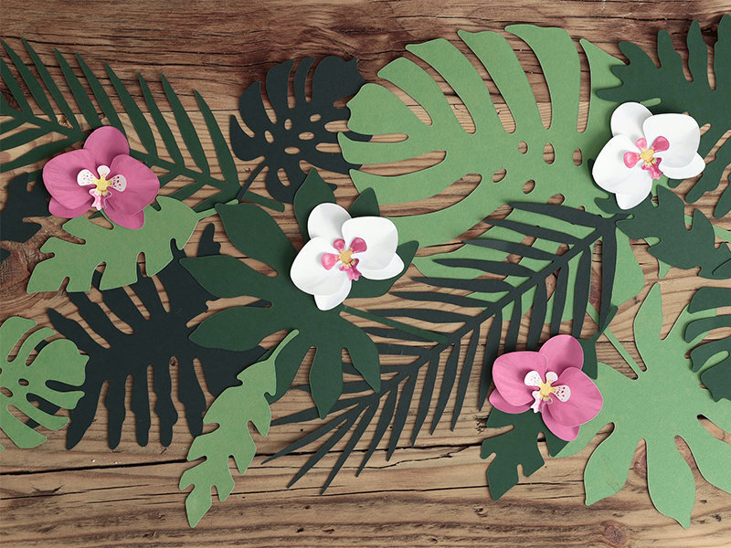 Papīra dekorācija Aloha Tropical Leaves Mix, 1 iepak./21 gab. cena un informācija | Svētku dekorācijas | 220.lv