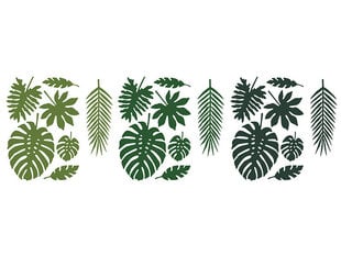 Papīra dekorācija Aloha Tropical Leaves Mix, 1 kaste/40 iepak. (1 iepak./21 gab.) cena un informācija | Svētku dekorācijas | 220.lv