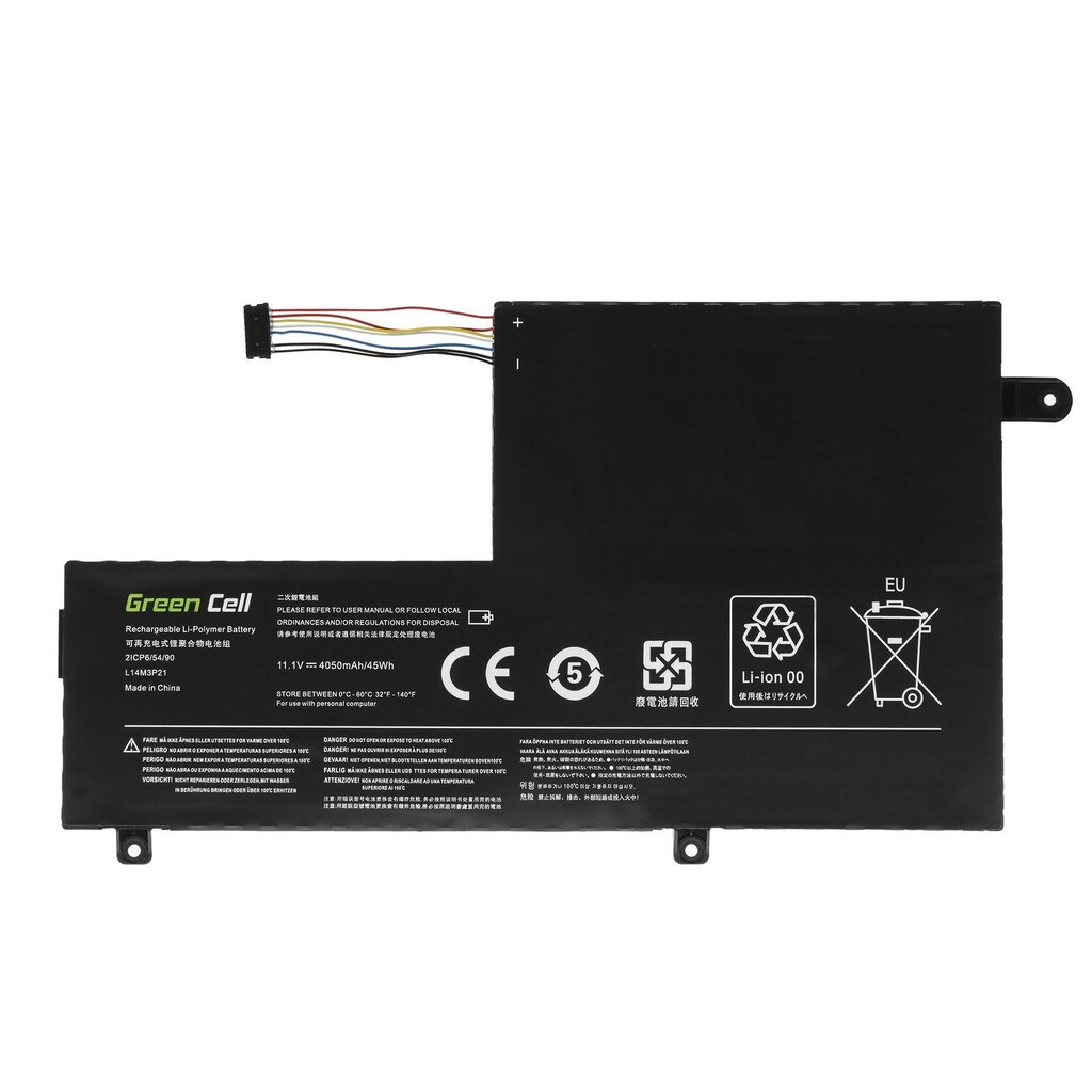 Baterija Green Cell L14M3P21 piemērota Lenovo Yoga 500-14IBD 500-14ISK 500-15IBD 500-15ISK цена и информация | Akumulatori portatīvajiem datoriem | 220.lv