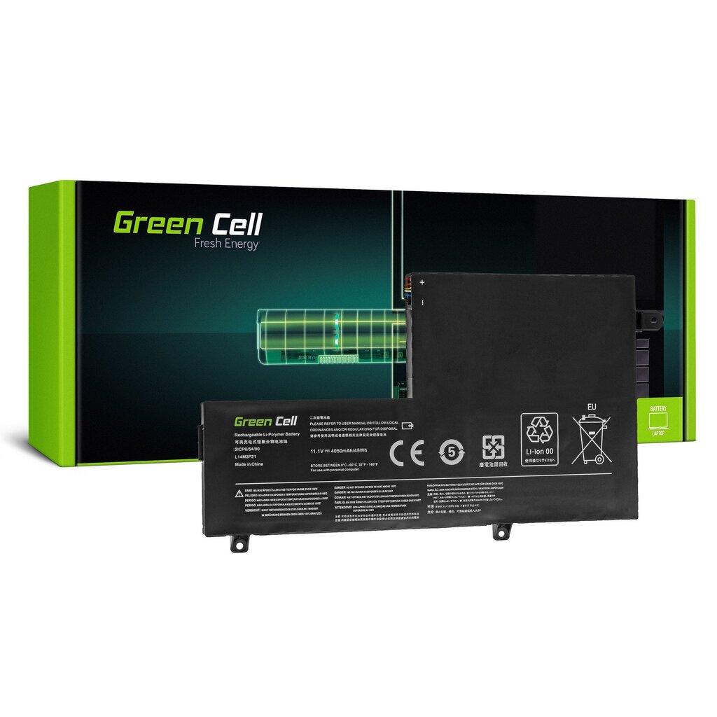 Baterija Green Cell L14M3P21 piemērota Lenovo Yoga 500-14IBD 500-14ISK 500-15IBD 500-15ISK цена и информация | Akumulatori portatīvajiem datoriem | 220.lv